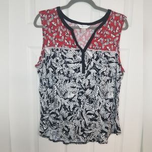 Christopher & Banks Cherries & Berries Womens Sleeveless Top XL